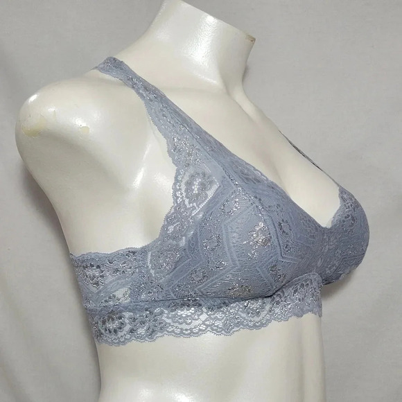 XS X-SMALL Gilligan Lace Pullover‎ Racerback Bralette Blue NWT - Picture 3 of 7